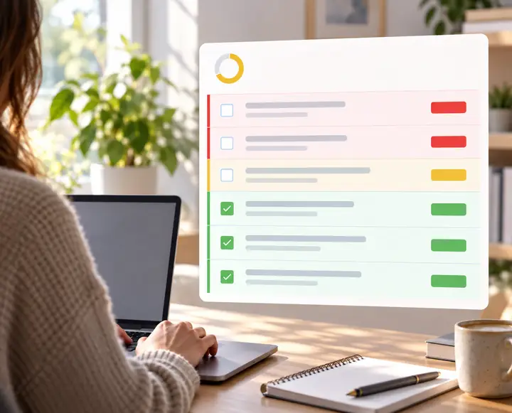 Seobility-Checkliste zur Website-Optimierung mit erledigten und kritischen SEO-Aufgaben