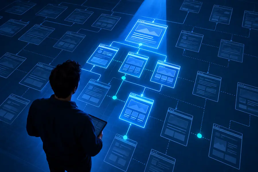 Website audit view for an initial site review